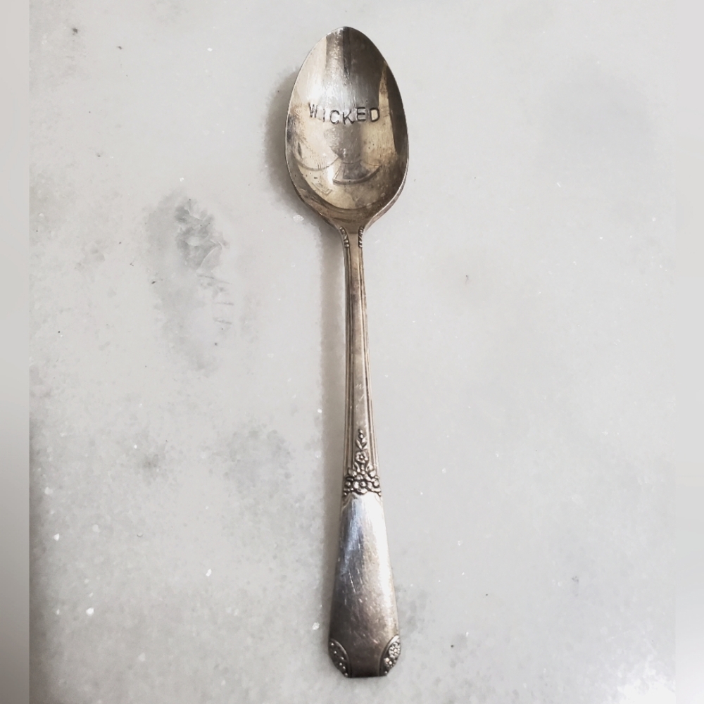 Wicked Inscribed Silver Tea Spoon